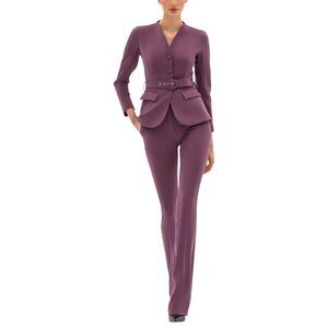 Bgl Womens  2Pc Blazer & Pant Set, Purple